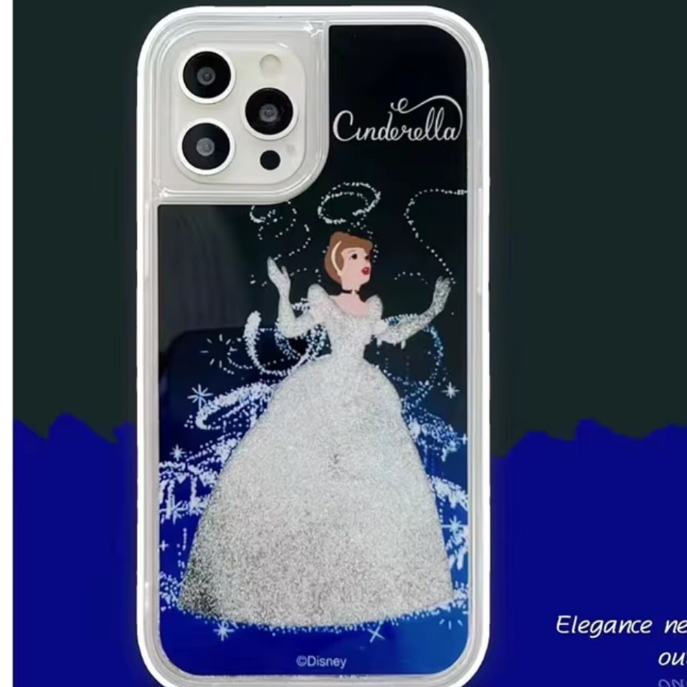 Disney Cinderella Clear & blue IPhone 15 pro max Case nwt x